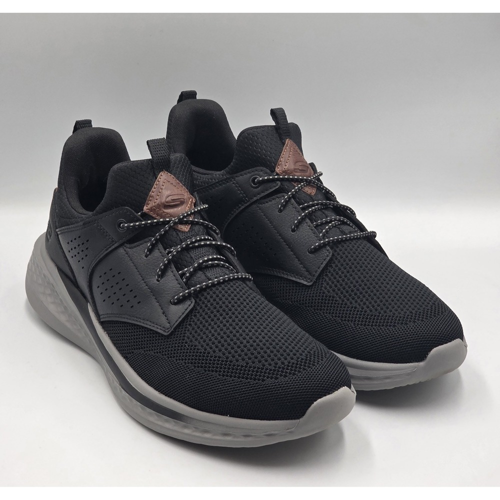 Skechers Men's Relaxed Fit Slade Breyer 210892 Black Running Shoes Sneakers 11